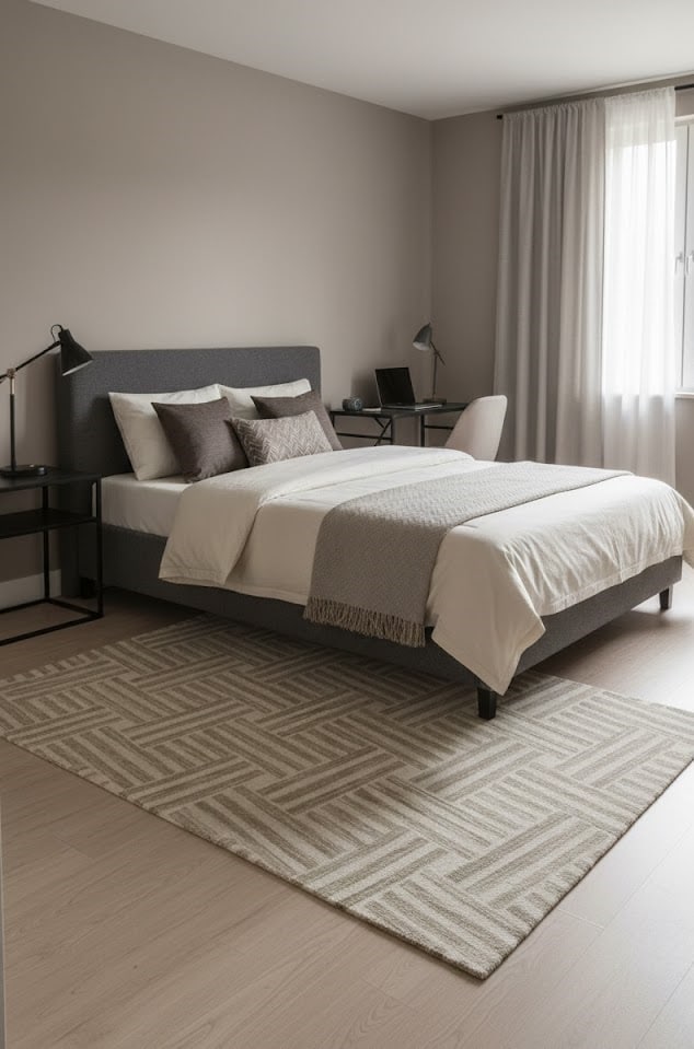 Brown Geometric 5X8 Hand-Tufted Modern Rug - 2
