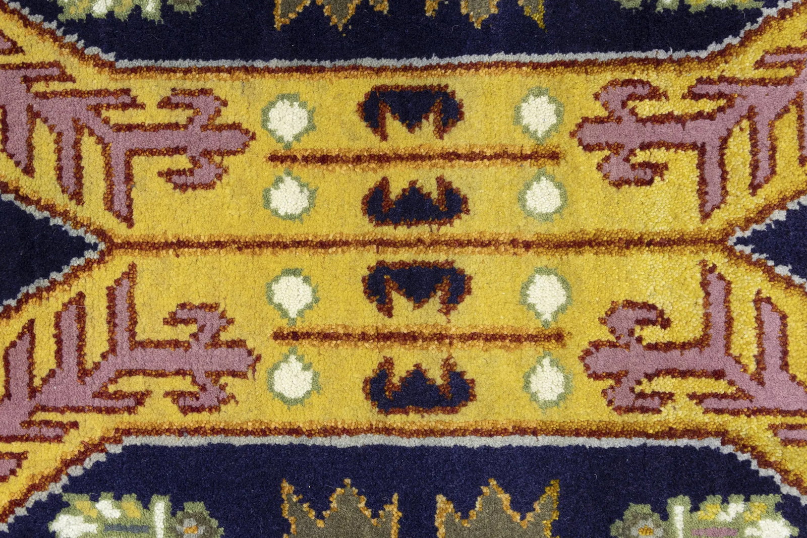Dark Navy Tribal Geometric 8X10 Oriental Rug - 9