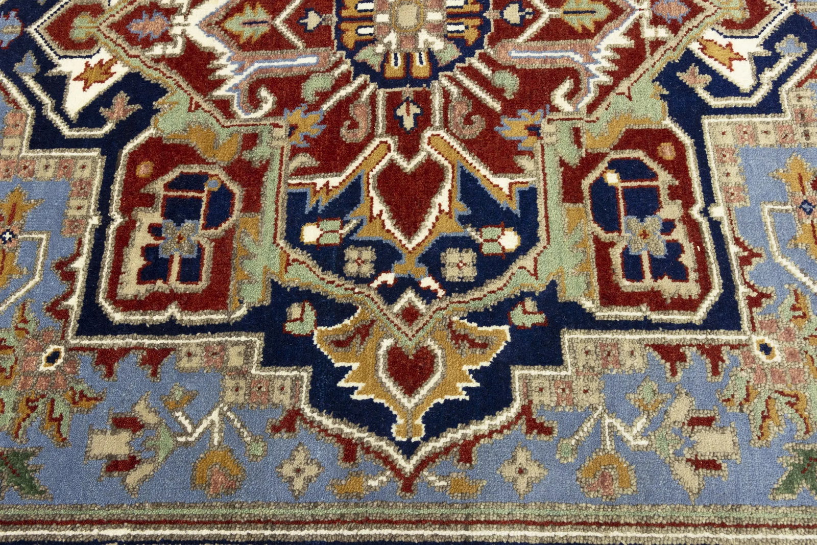 Light Blue Floral 9X12 Heriz Serapi Oriental Rug - 11