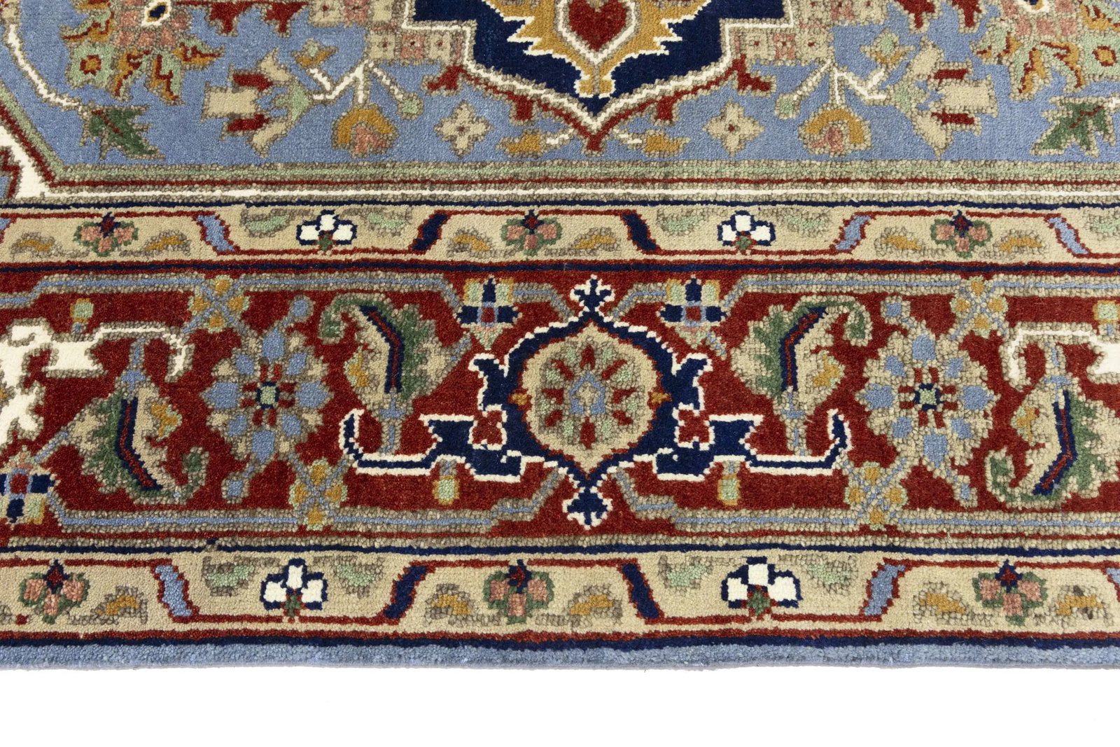 Light Blue Floral 9X12 Heriz Serapi Oriental Rug - 12