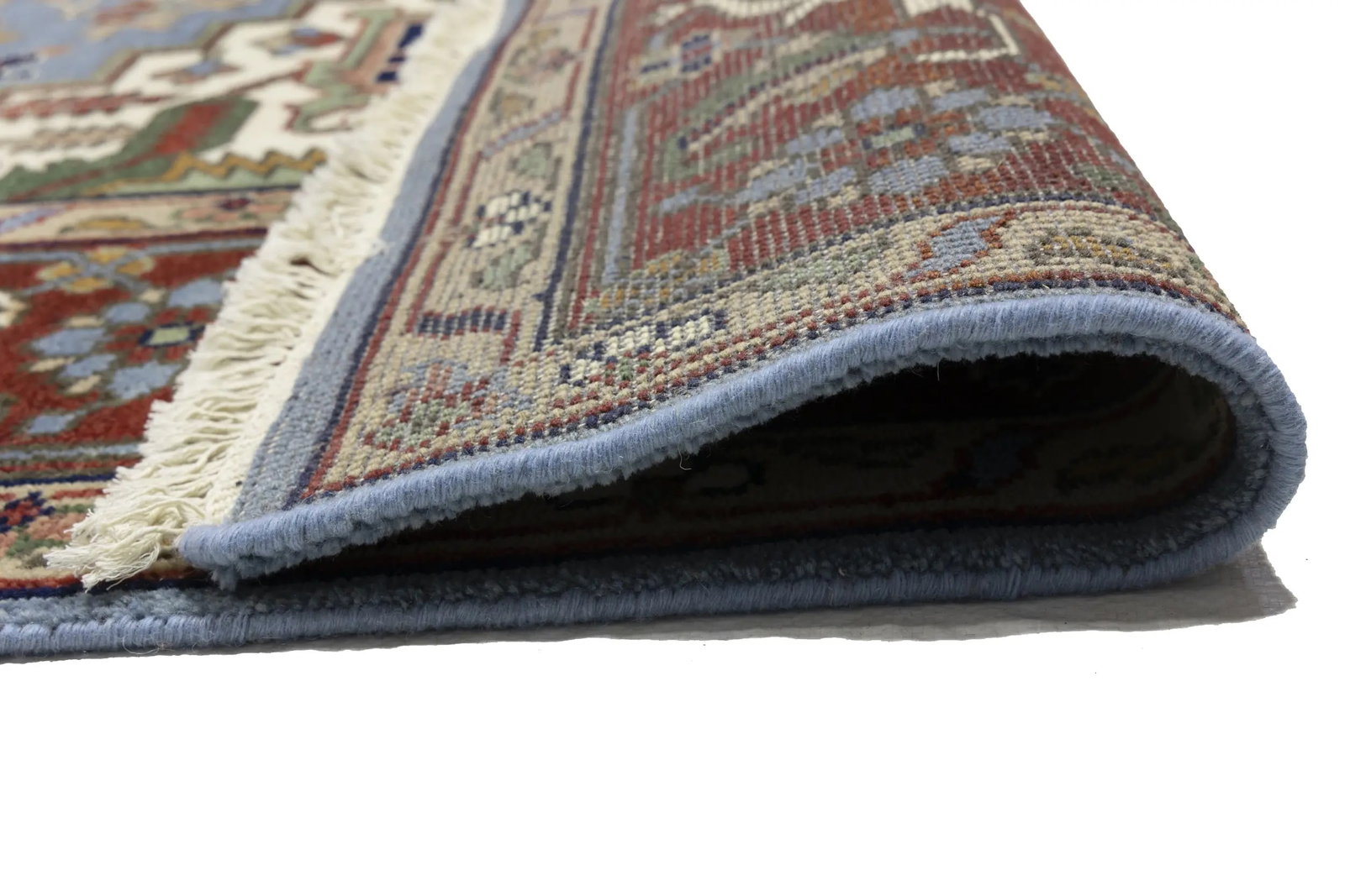 Light Blue Floral 9X12 Heriz Serapi Oriental Rug - 17