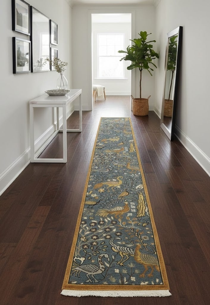Light Gray Pictorial 2'6X16 Oriental Runner Rug - 2