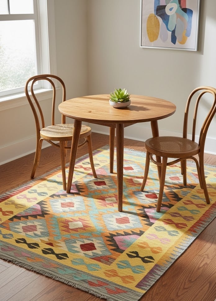 Multicolored Geometric Reversible 5X7 Kilim Oriental Rug - 2