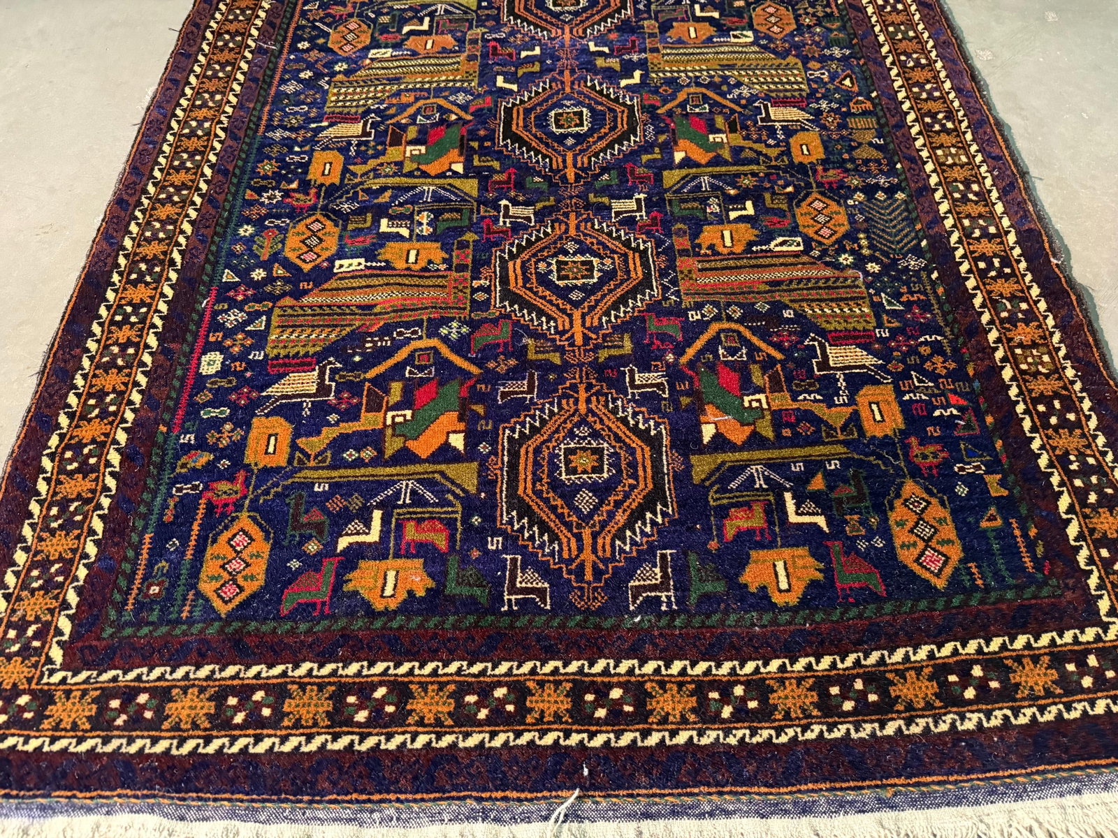 Fine Afghan Baluchi Rug 3.9x6.4 - 2