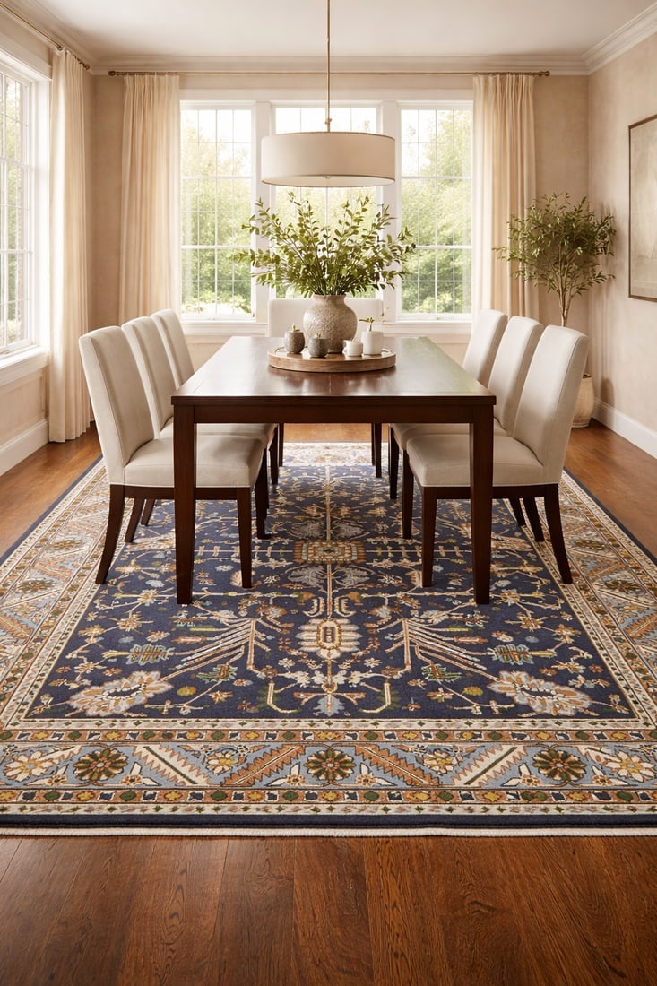 Dark Purple-navy Floral 9X12 Indo-Mahal Oriental Rug - 2
