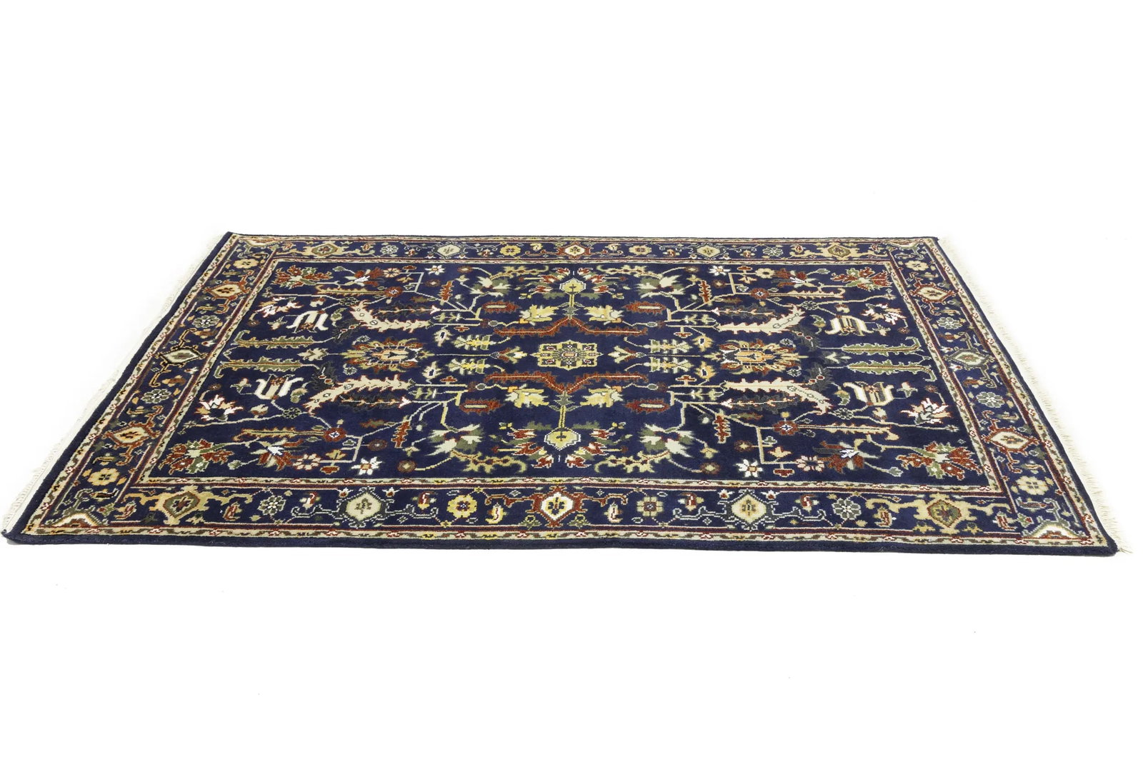Cream Geometric 6X9 Heriz Serapi Oriental Rug - 7