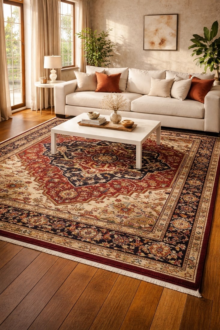 Red Floral 8X10 Heriz Serapi Oriental Rug - 2