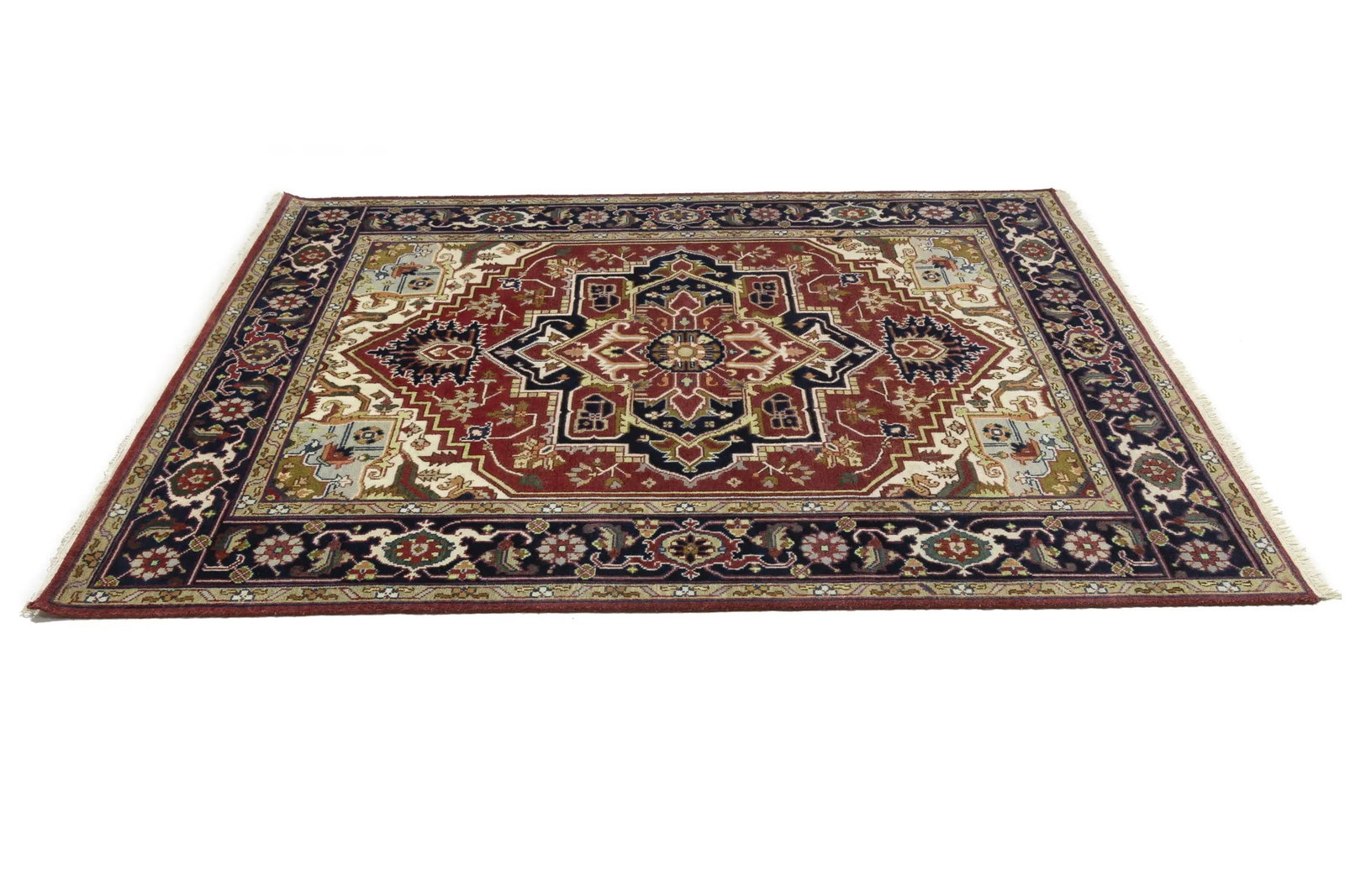 Red Floral 8X10 Heriz Serapi Oriental Rug - 7