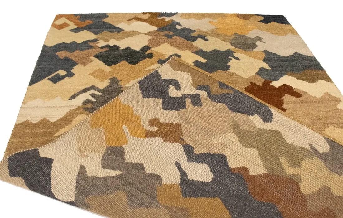 Multicolored Abstract 6'5X9'9 Indo-Gabbeh Oriental Rug - 16