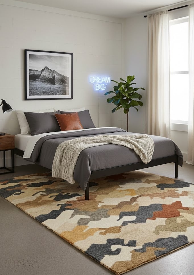 Multicolored Abstract 6'5X9'9 Indo-Gabbeh Oriental Rug - 2
