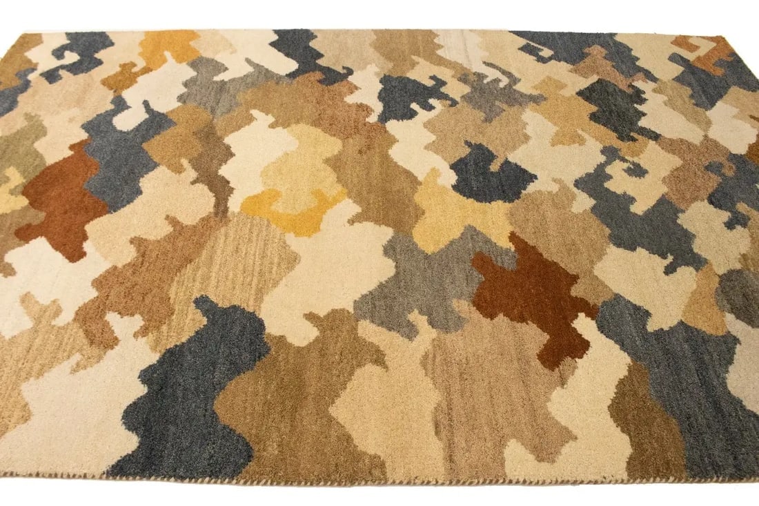 Multicolored Abstract 6'5X9'9 Indo-Gabbeh Oriental Rug - 7
