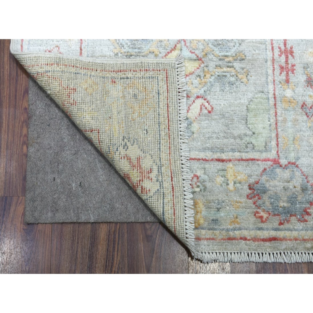 Gray Hand Knotted Afghan Angora Oushak XL Runner Wool Orienal Rug - 2