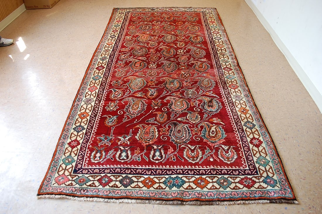 c1930s ANTIQUE RARE PRSIAN SHRAZ QSHKAI RUG 5.3x10.8 COLORFUL_100% FINE WOOL - 2