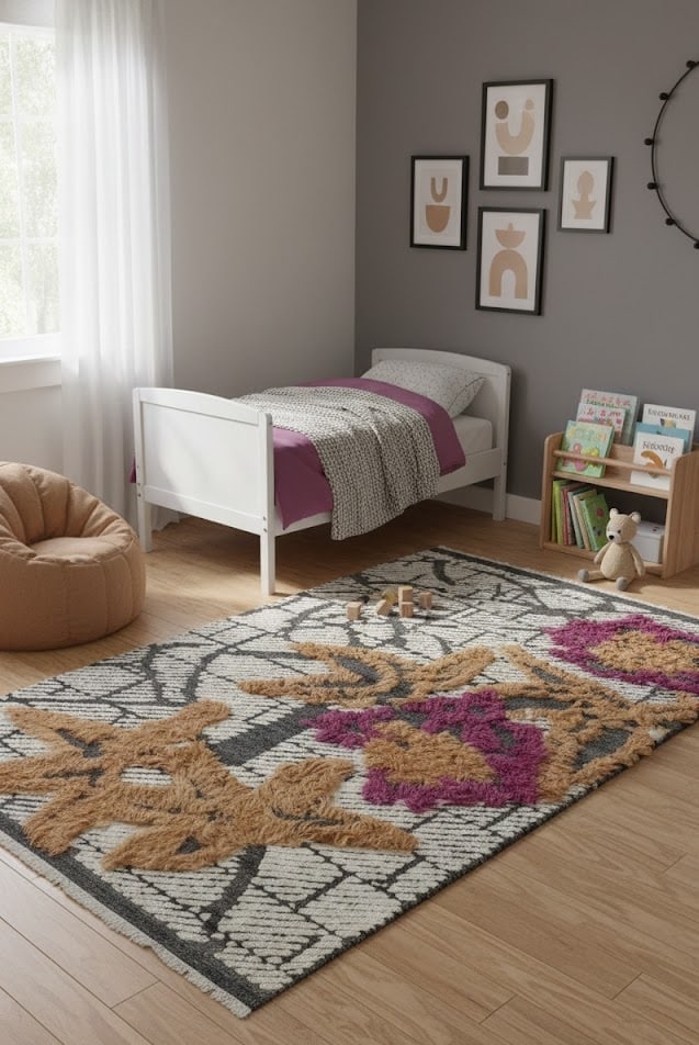 Modern Multi 4'X6'5 Moroccan Style Rug - 2