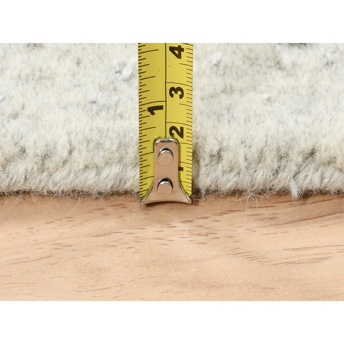 Beige Wool and Silk Hand Loomed Fine Jacquard Runner Rug - 7