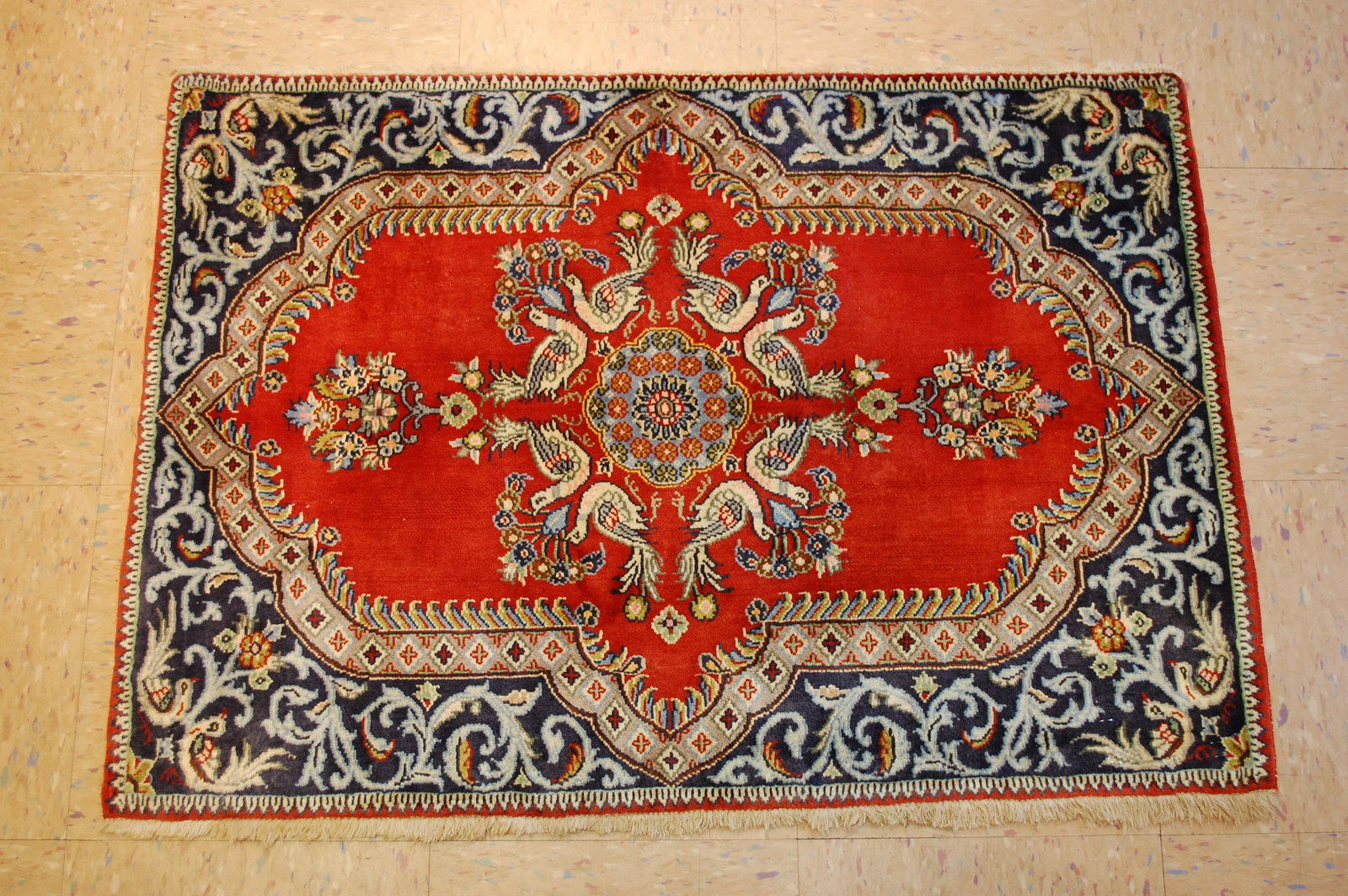 Persian KASHAN RUG 2'3"x 3'3" - 2