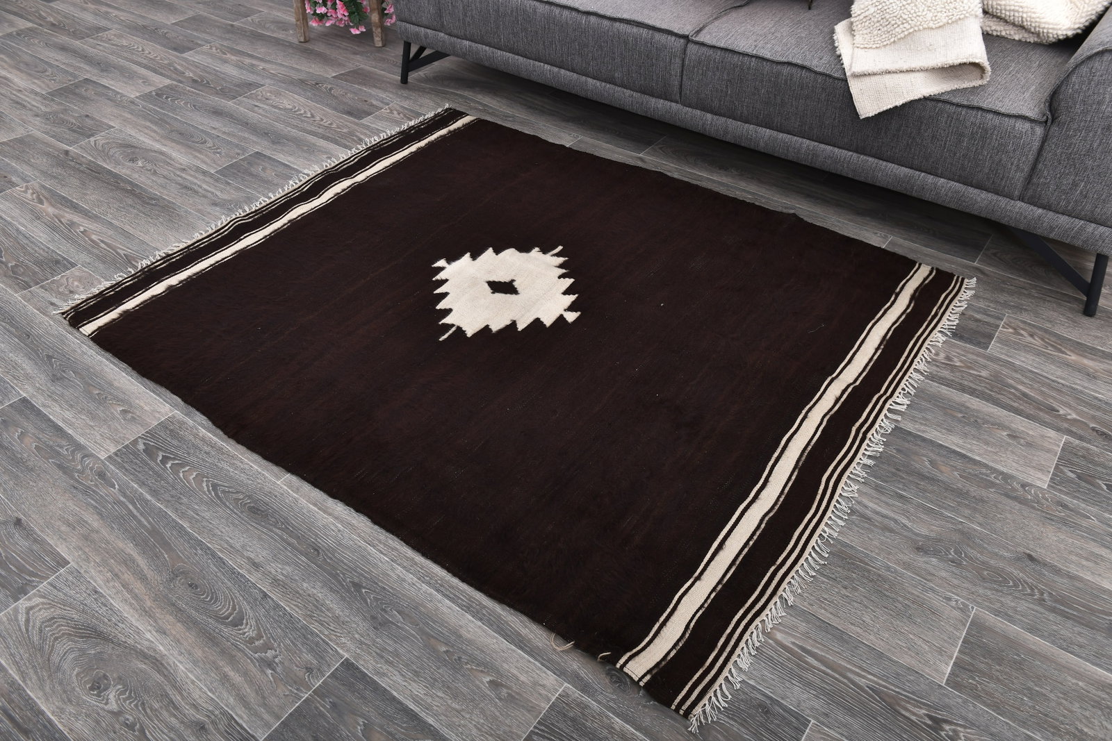 4'7'' x 5'8'' Turkish Handmade Kilim Rug - 241652 - 2