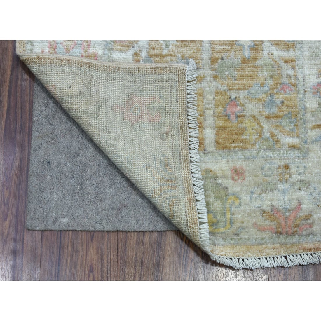 Organic Wool Hand Knotted Almond Brown Angora Oushak XL Runner Rug - 2