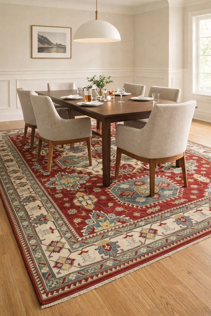 Red Geometric Tribal 8'5X11'0 Kazak Pakistan Rug - 2