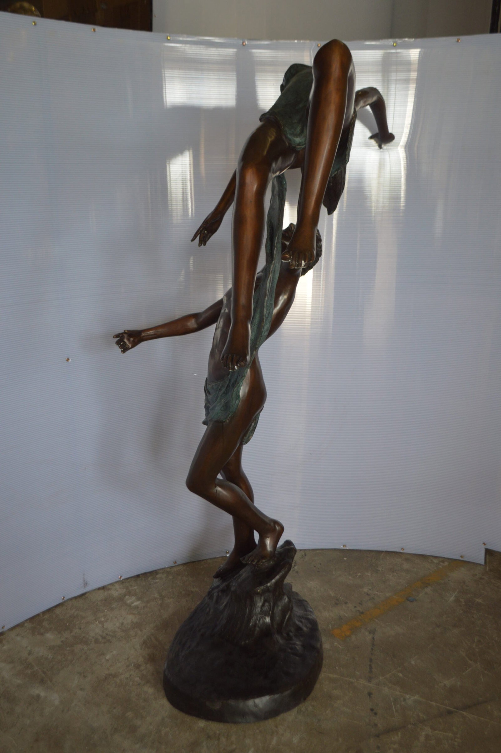 Ballet Man raising Lady Bronze Statue - Size: 54"L x 33"W x 69"H. - 10