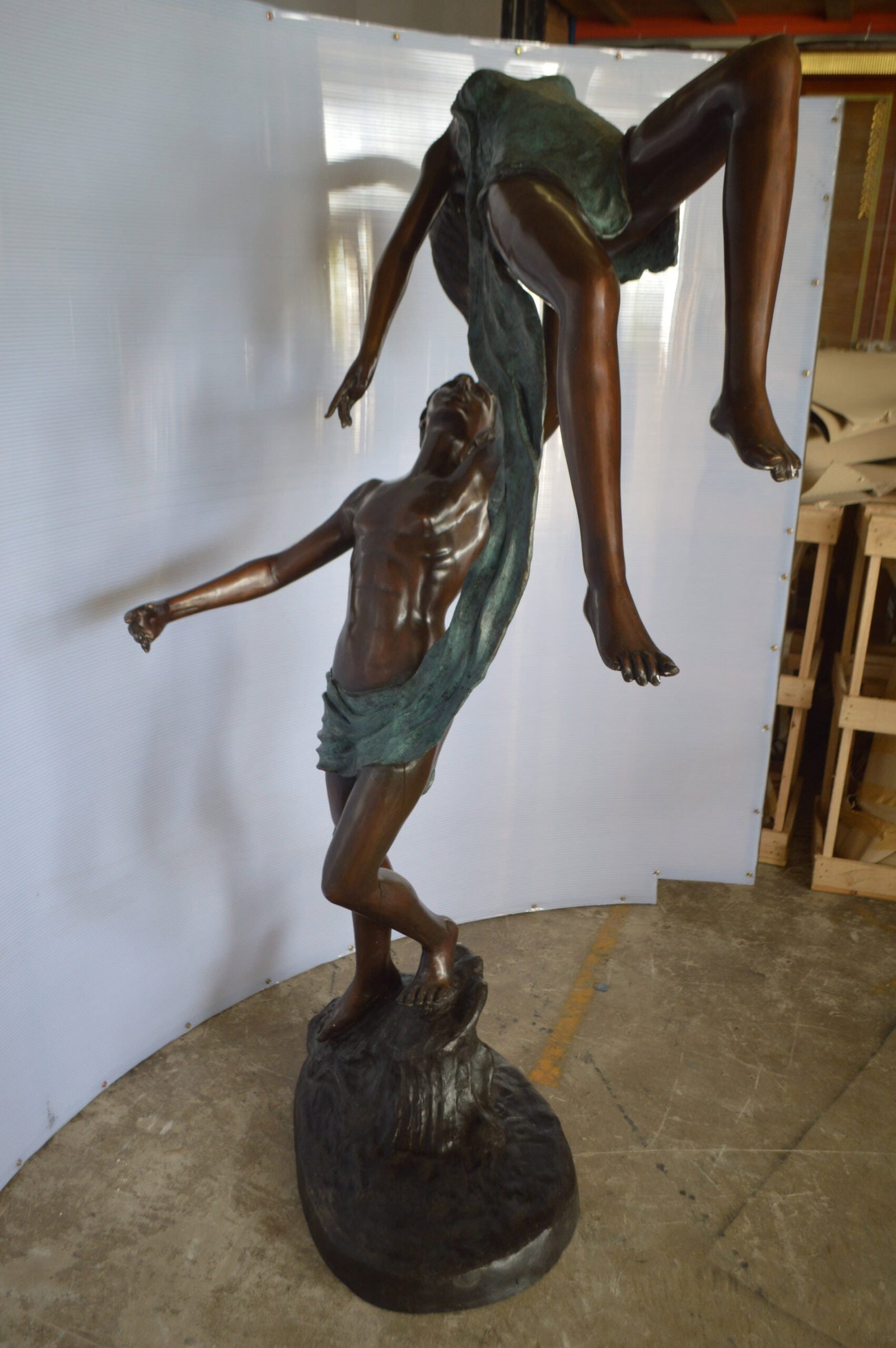 Ballet Man raising Lady Bronze Statue - Size: 54"L x 33"W x 69"H. - 11