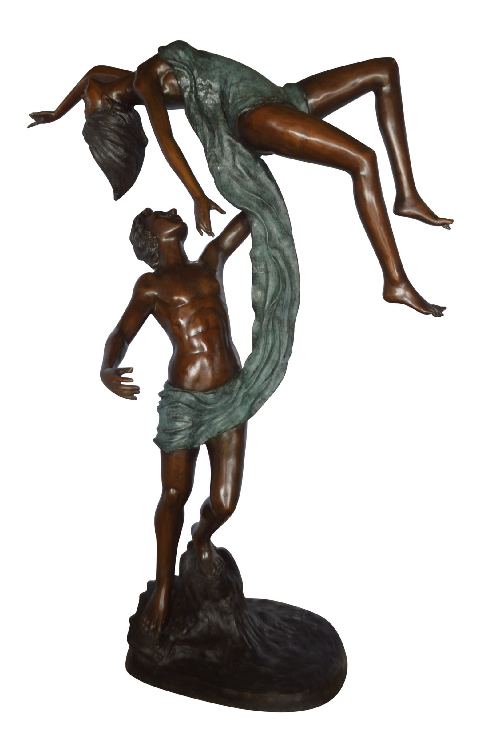 Ballet Man raising Lady Bronze Statue - Size: 54"L x 33"W x 69"H.: Title:Ballet Man raising Lady Bronze Statue - Size: 54"L x 33"W x 69"H. Description:Magnificent Life size Ballet Dancers bronze sculptures demonstrate the strength and discipline required for this