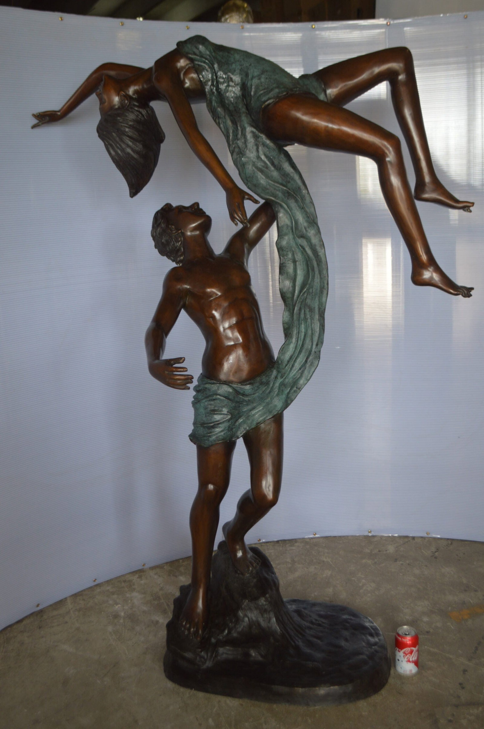 Ballet Man raising Lady Bronze Statue - Size: 54"L x 33"W x 69"H. - 3