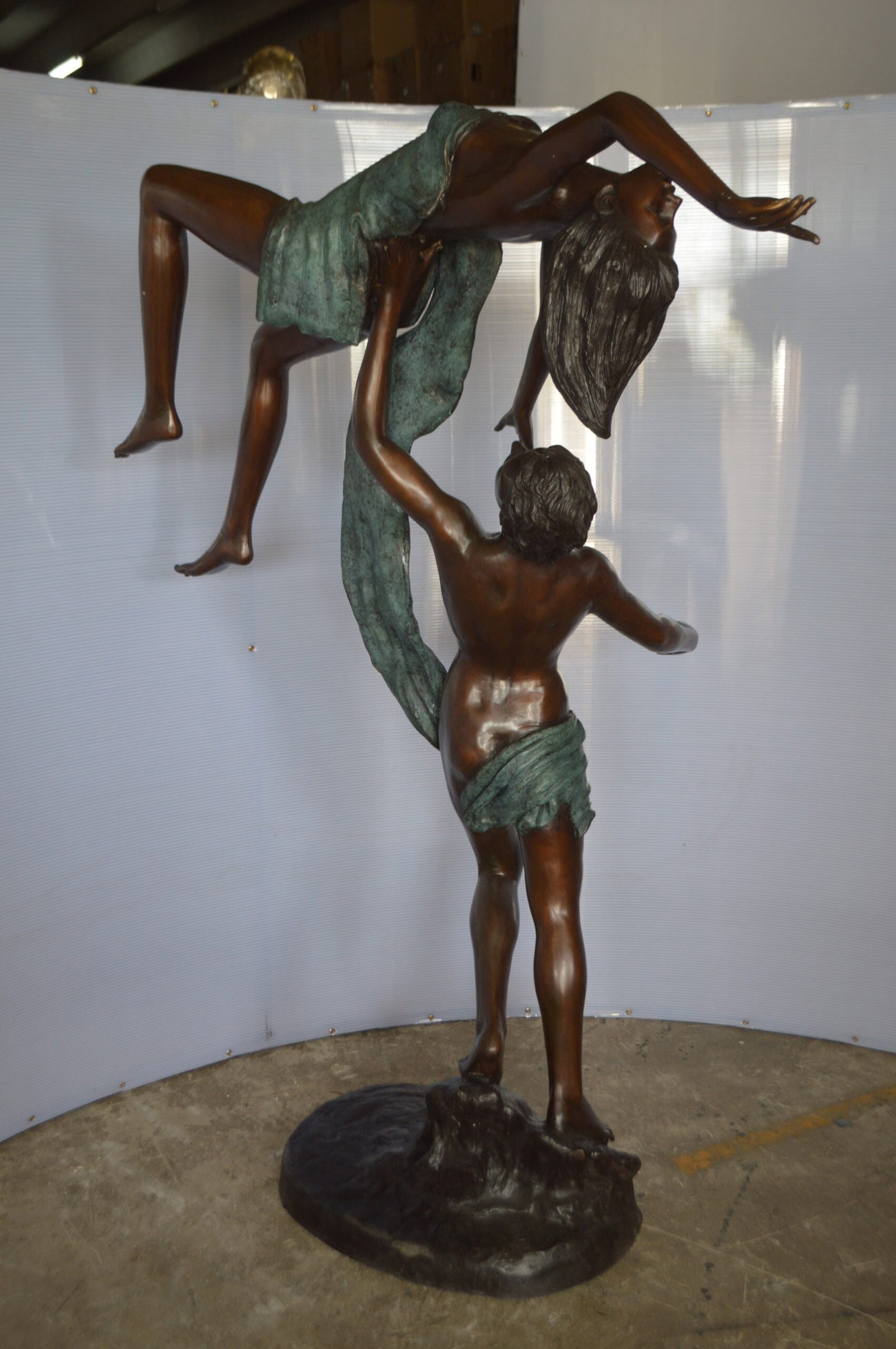 Ballet Man raising Lady Bronze Statue - Size: 54"L x 33"W x 69"H. - 7