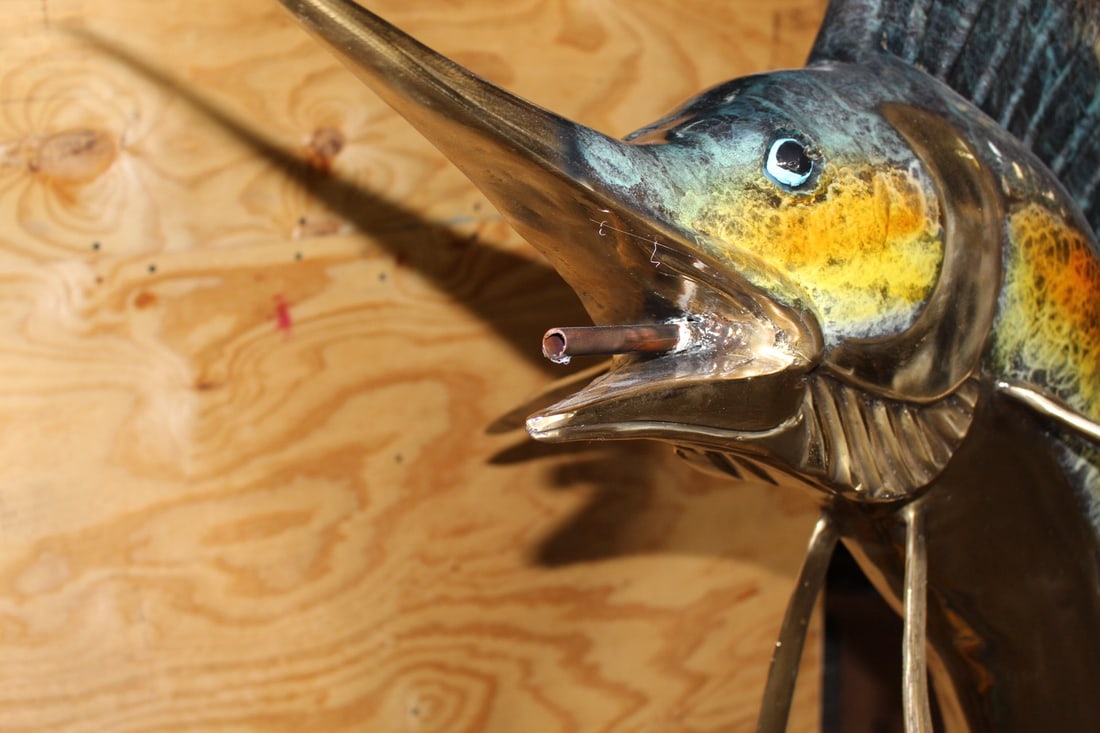 Large Sailfish Bronze Statue - Size: 38"L x 24"W x 67"H. - 7