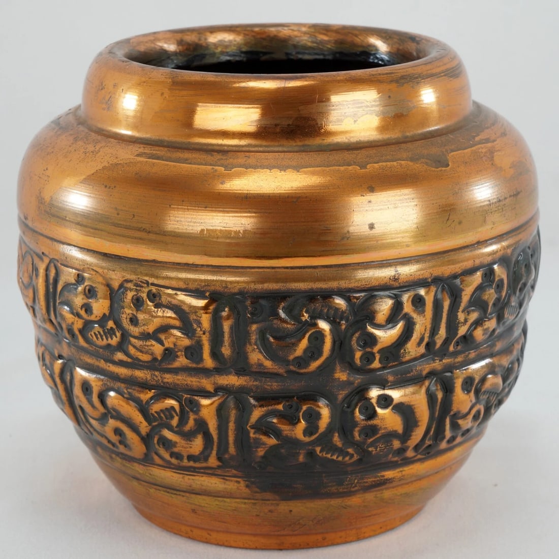Art Deco Copper Clad Vase 1930's - 4