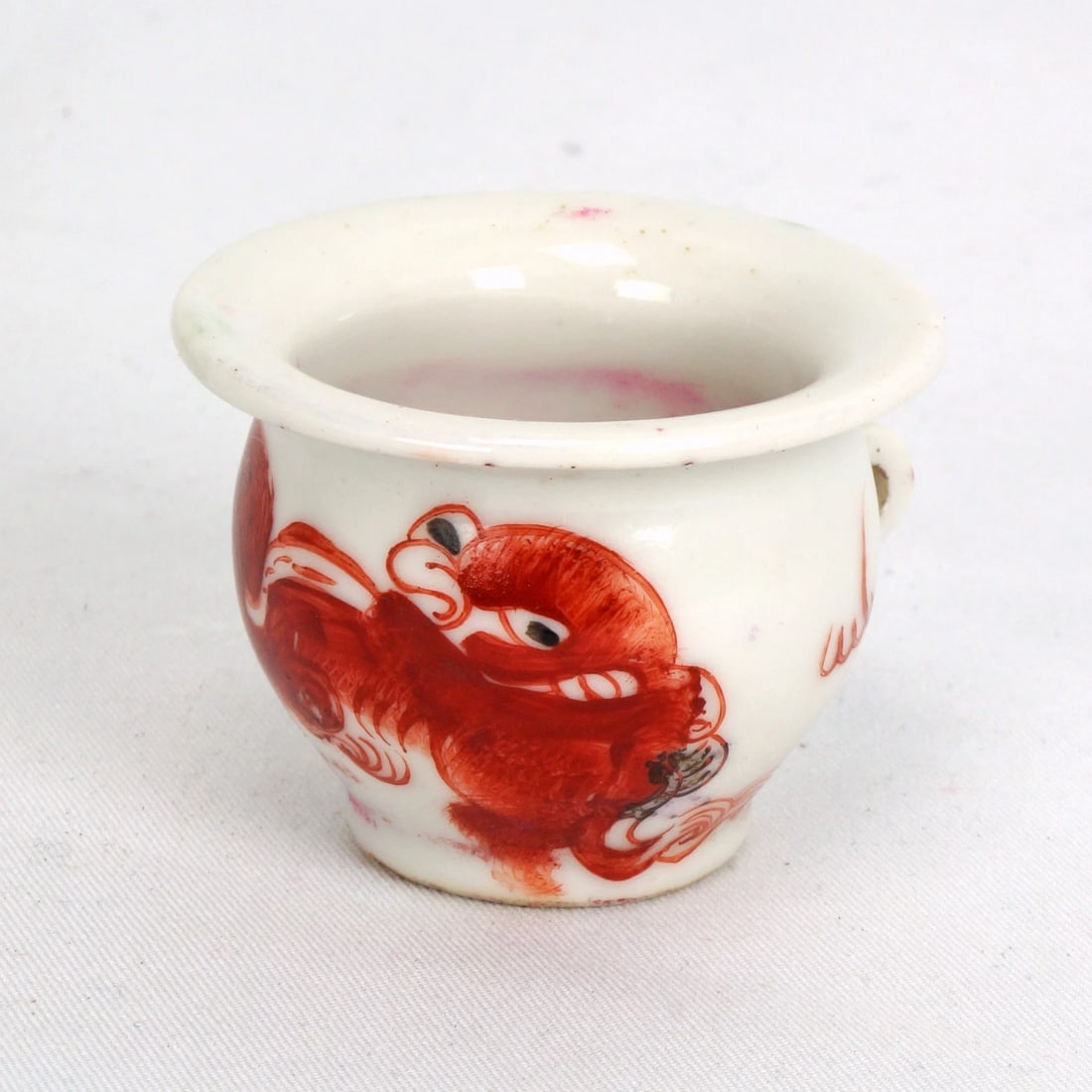 Pair Chinese Porcelain Cage Bird Feeders - 2
