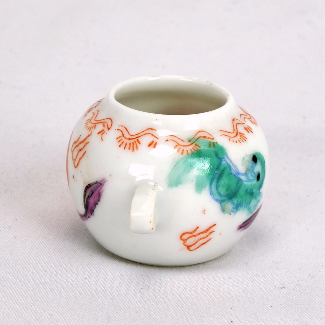 Pair Chinese Porcelain Cage Bird Feeders - 8