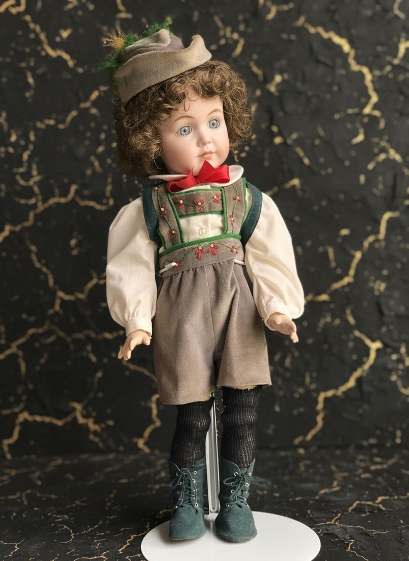 18" Vintage Style Porcelain & Composition Antique Boy Doll Figure (1 of 12)