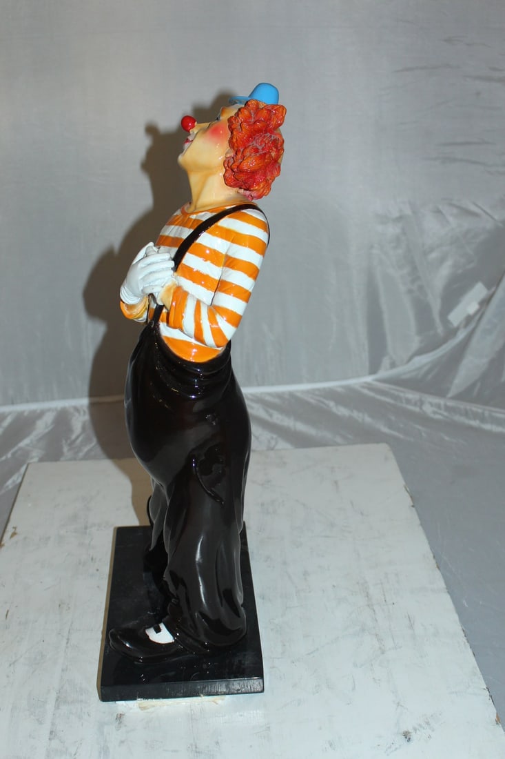 Clown - small Bronze Statue - Size: 12"L x 6"W x 23"H. - 9