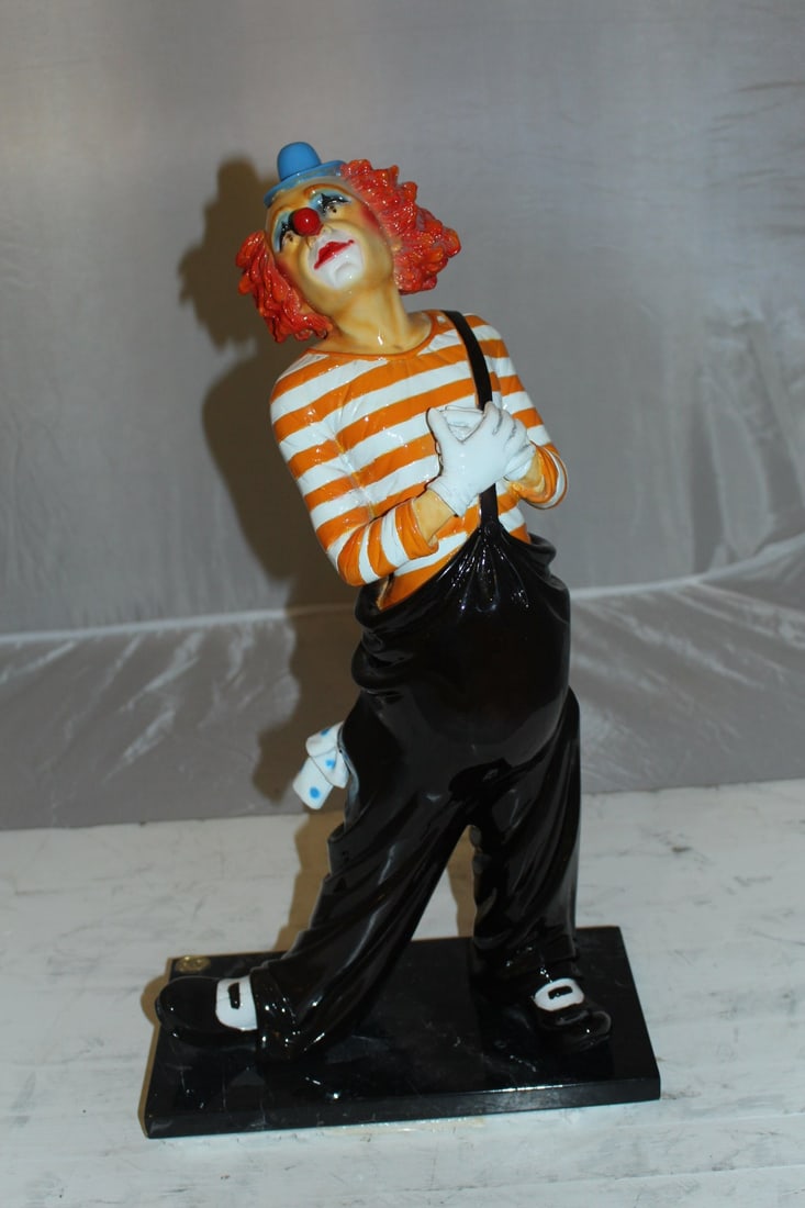 Clown - small Bronze Statue - Size: 12"L x 6"W x 23"H. - 3