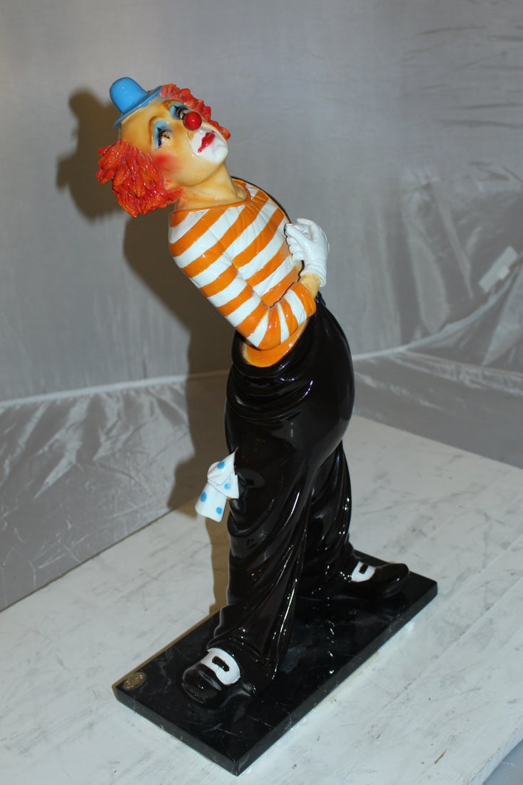 Clown - small Bronze Statue - Size: 12"L x 6"W x 23"H. - 4