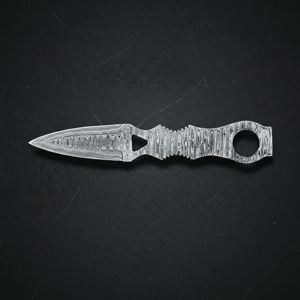Handmade 10-inch Damascus Steel Throwing Knife Set 3pc Full Tang Tactical Blades - 5