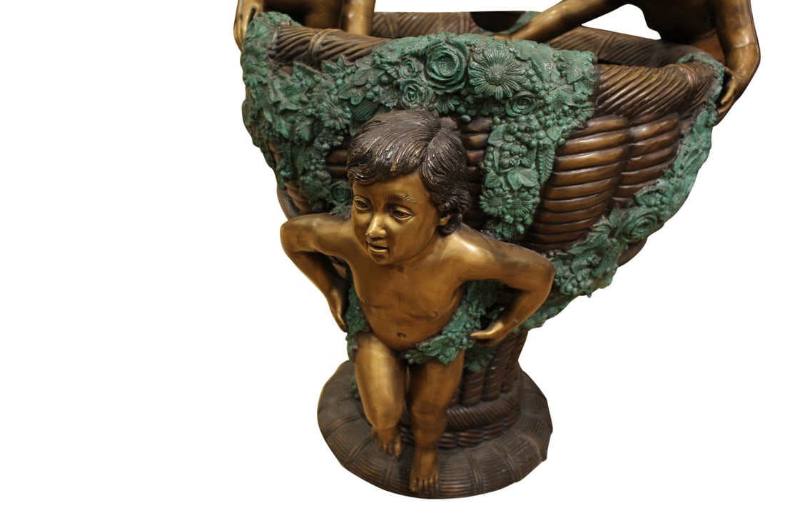 Kids Playing in Fountain Bronze Statue - Size: 38"L x 32"W x 45"H. - 3