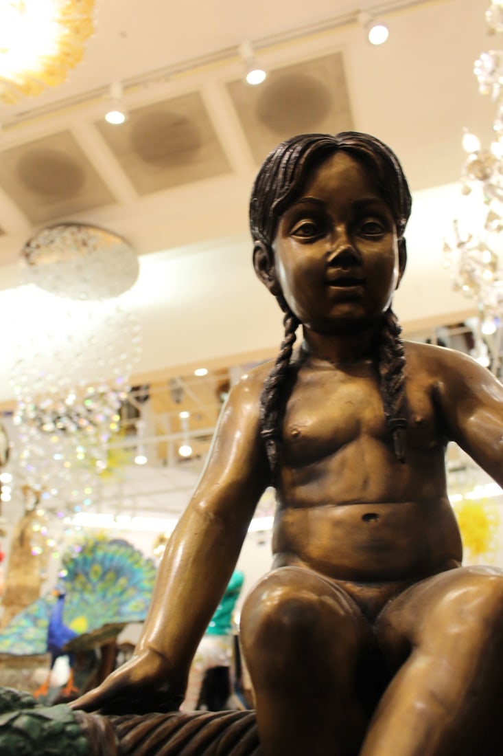 Kids Playing in Fountain Bronze Statue - Size: 38"L x 32"W x 45"H. - 8