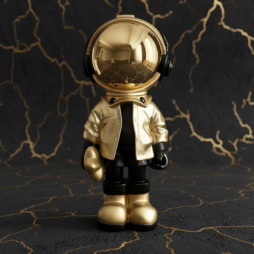 Large Spaceman Figurine Unique Cosmic Statue for Modern Home Office Decor: Title:Large Spaceman Figurine Unique Cosmic Statue for Modern Home Office Decor Description:This astronaut sculpture features a detailed spaceman holding a star, designed as a statement piece for