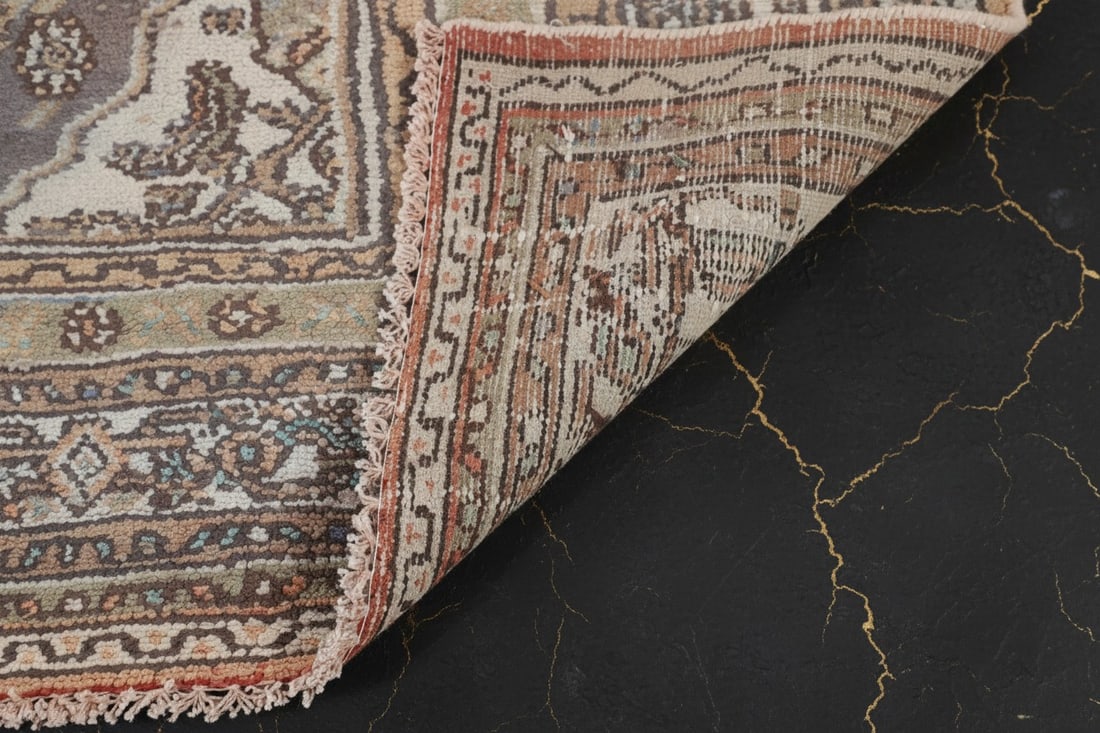 7x10 Hand-Woven Traditional Area Rug Muted Geometric Distressed Carpet - 10
