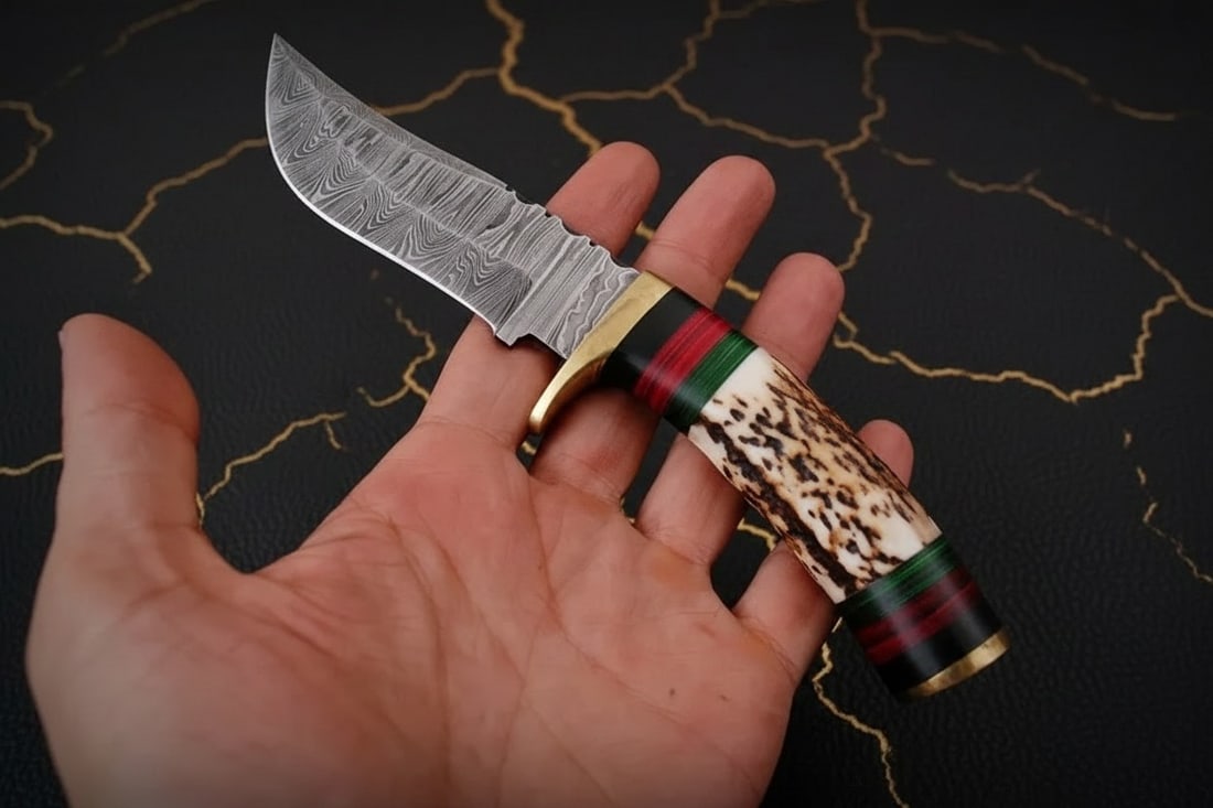 Set of 10 Handmade Damascus Steel Skinner Knives 8" Fixed Blade Hunting Gear - 3