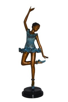 Ballerina Lifting Her Leg Bronze Statue - Size: 20"L x 13"W x 55"H.: Title:Ballerina Lifting Her Leg Bronze Statue - Size: 20"L x 13"W x 55"H. Description:Ballerinas are known for their grace, athleticism, and beauty. All of these components are capture in this