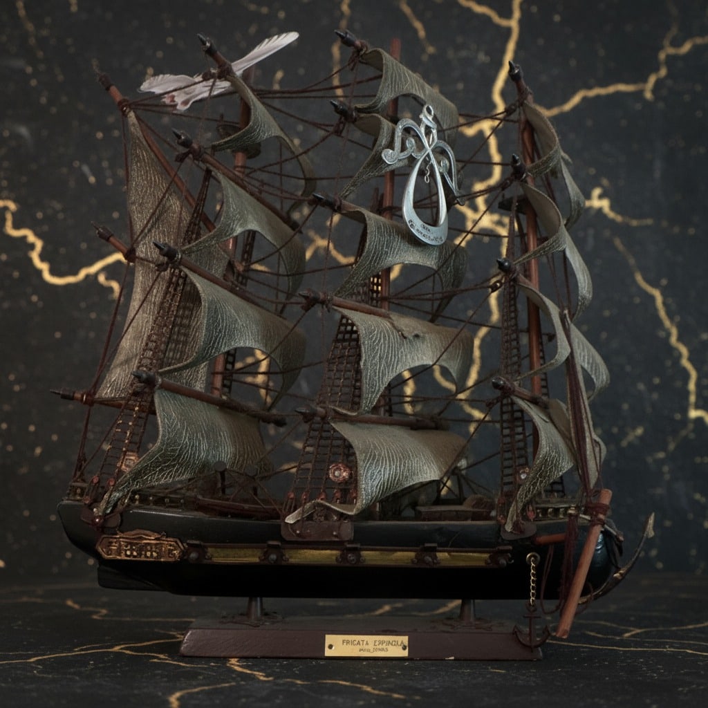 Handcrafted Wooden Spanish Frigate Model Ship Nautical Display Decor (1 of 1)