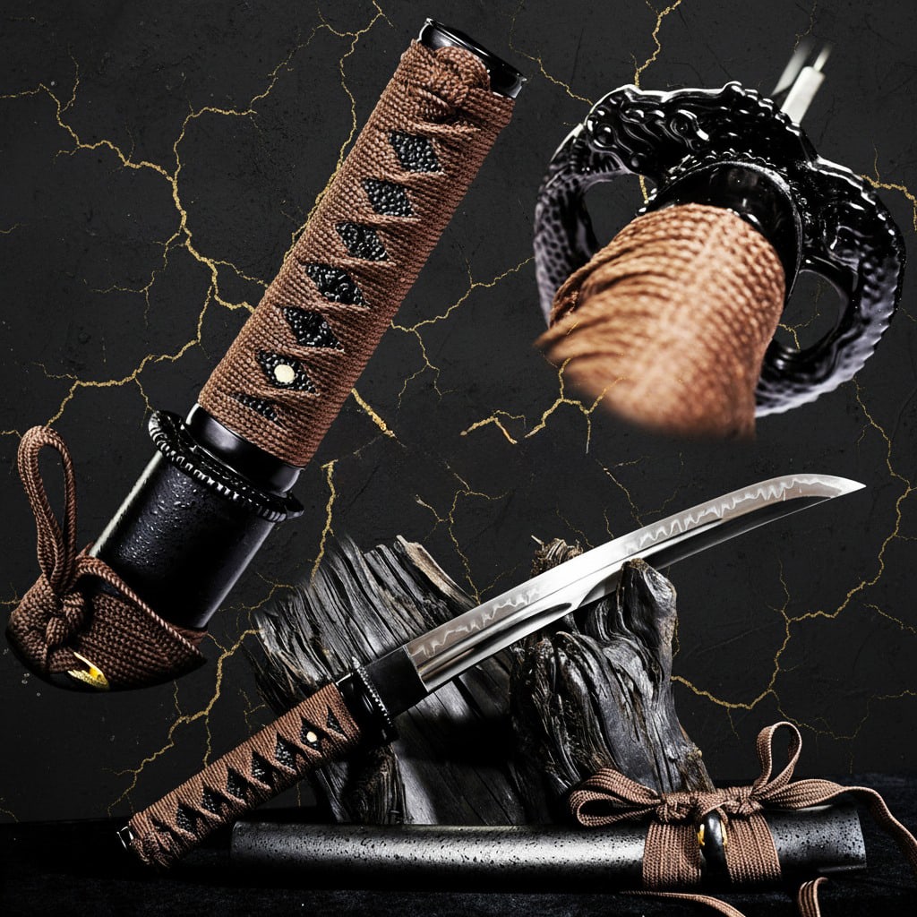 20" Hand Forged T10 Steel Tanto Sharp Japanese Samurai Mini Short Sword (1 of 11)