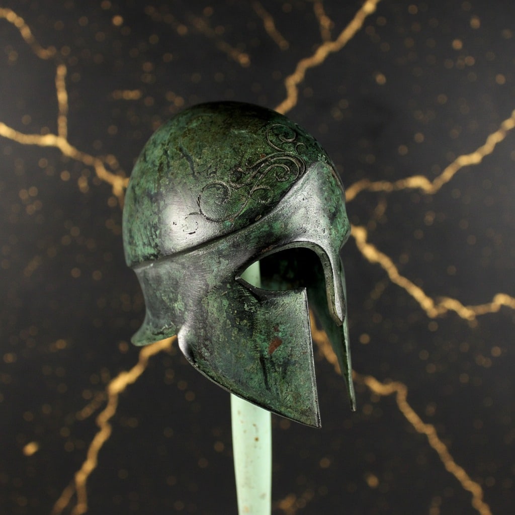 Ancient Greek Corinthian Bronze Helmet Spartan Style Warrior Headgear (1 of 5)