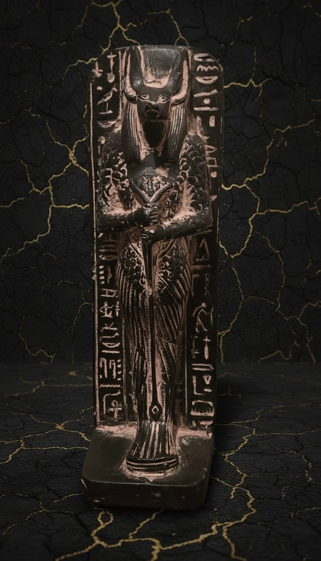 Ancient Egyptian Anubis Figurine Pharaonic God Statue Artifact BC Era: Title:Ancient Egyptian Anubis Figurine Pharaonic God Statue Artifact BC Era Description:This hand-crafted statue depicts Ptah, the Egyptian deity regarded as the patron of craftsmen and the creator of