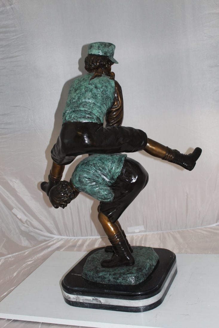 Leapfrog - large Bronze Statue - Size: 26"L x 14"W x 34"H. - 9