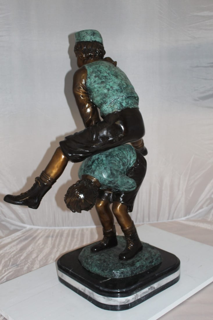 Leapfrog - large Bronze Statue - Size: 26"L x 14"W x 34"H. - 10