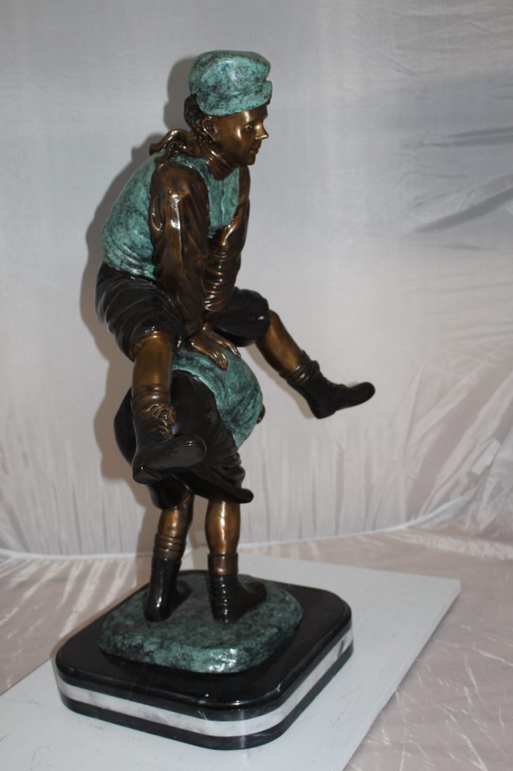 Leapfrog - large Bronze Statue - Size: 26"L x 14"W x 34"H. - 5
